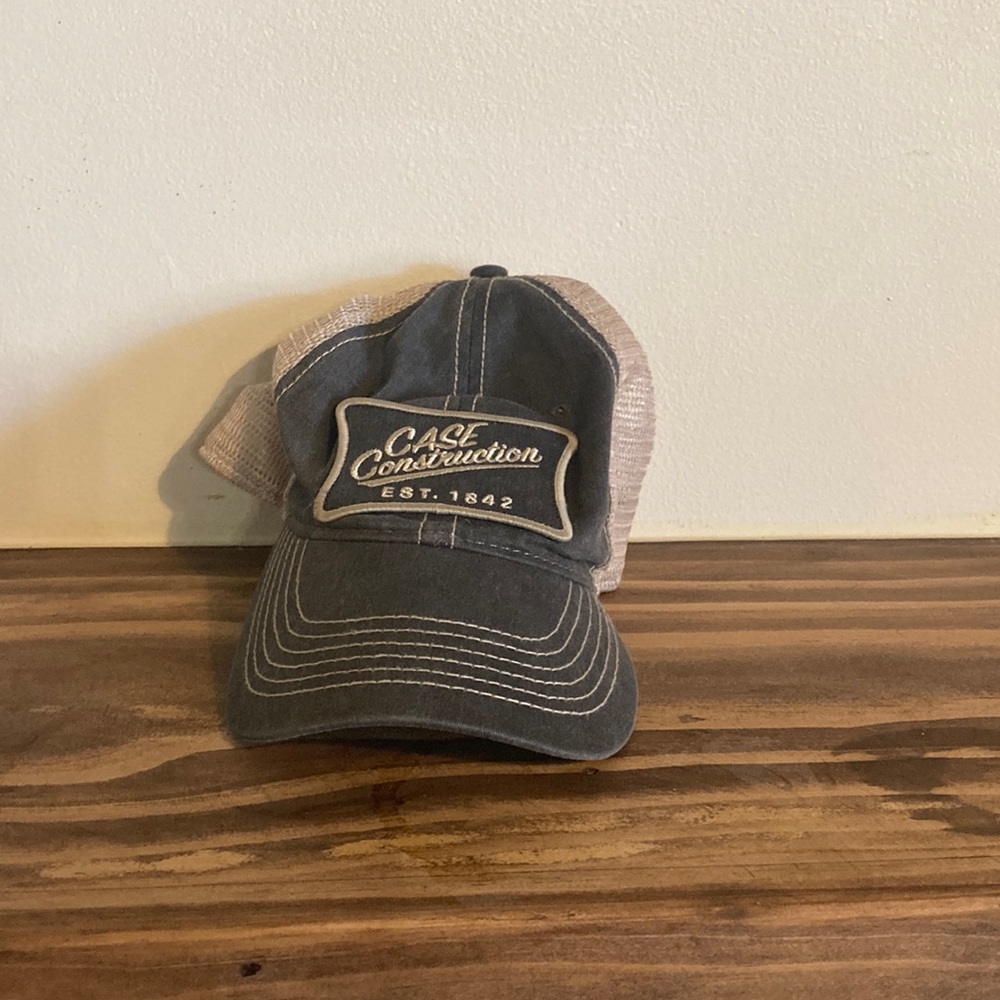 Case construction Hat, washed blue baseball cap